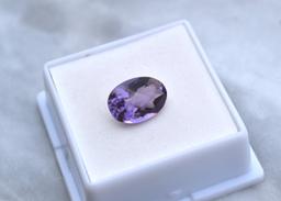 4.10 Carat Oval Checkerboard Cut Amethyst