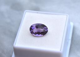 4.10 Carat Oval Checkerboard Cut Amethyst