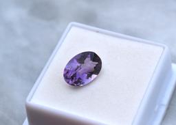 4.10 Carat Oval Checkerboard Cut Amethyst