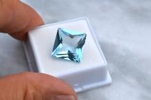 14.63 Carat Princess Cut Sky Blue Topaz