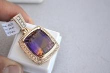 Ametrine Pendant in 14k Gold