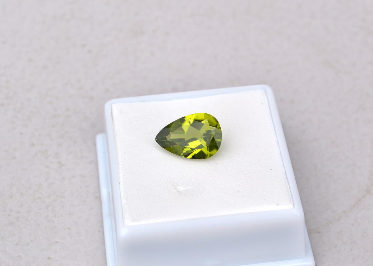 3.83 Carat Pear Cut Peridot