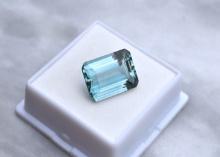 13.80 Carat Octagon Cut Blue-Green Topaz