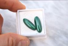 16.98 Carat Matched Pair of Beautiful Malachites