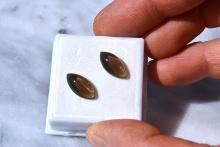 5.20 Carat Matched Pair of Smoky Quartz Cabochons