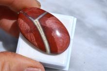 57.29 Carat Oval Red Jasper Cabochon