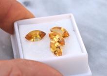 6.65 Carat Matched Set of Fancy Marquise Cut Citrines