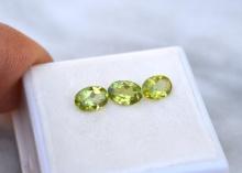 2.12 Carat Matched Trio of Peridot