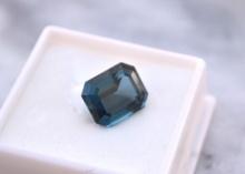 8.63 Carat Octagon Cut London Blue Topaz