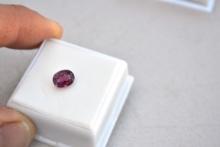 1.77 Carat Fancy Oval Cut Rhodolite Garnet