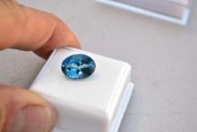 7.32 Carat Oval Cut London Blue Topaz