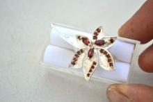 Garnet Ring in Sterling Silver