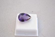 23.58 Carat Pear Checkerboard Cut Amethyst