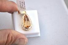 Imperial Topaz Pendant in 14k Gold