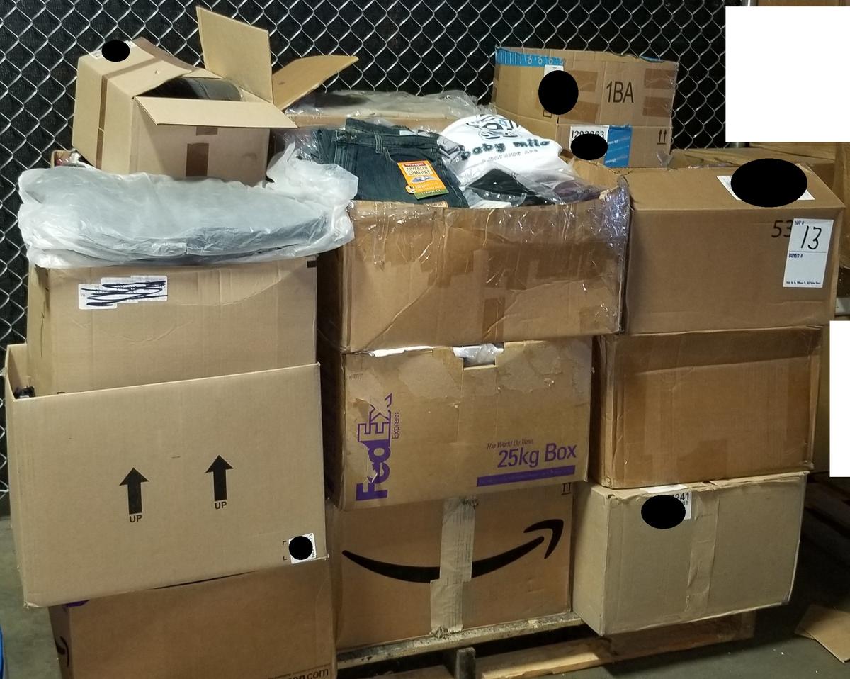 Boxed Pallet ~ Unclaimed Clothing & Some Returns