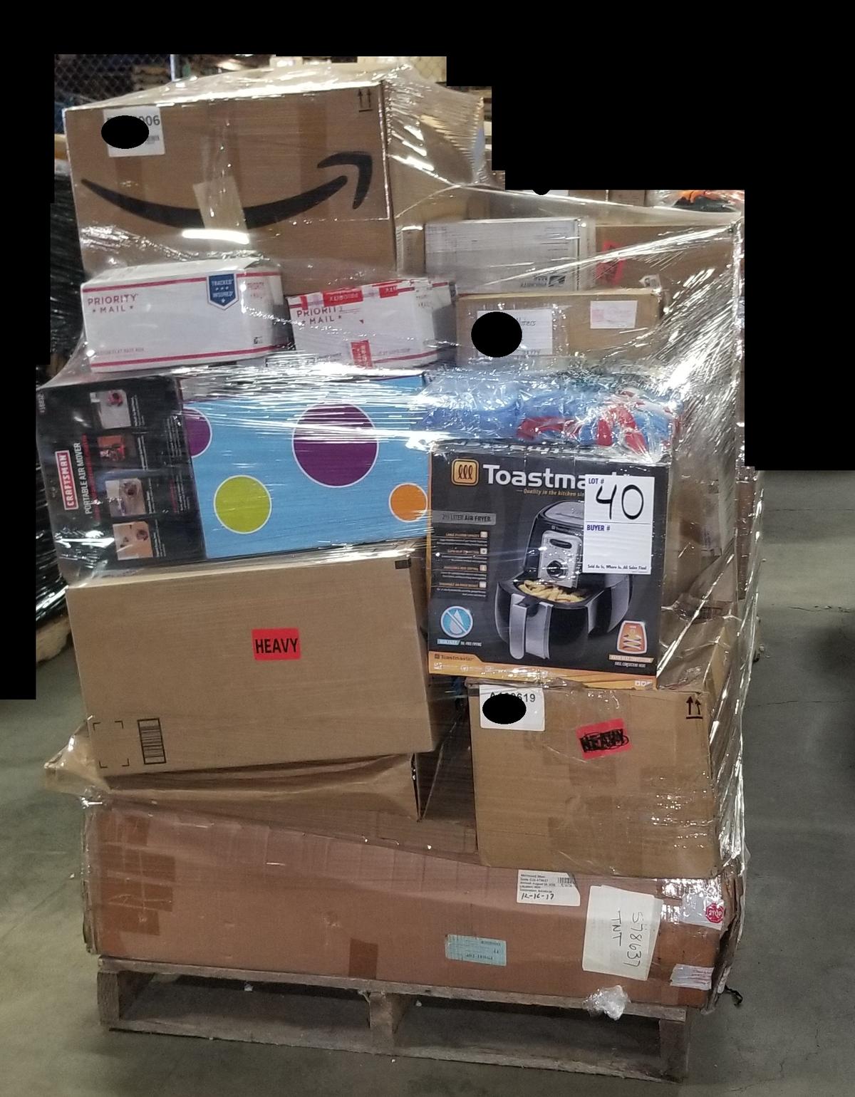 BOXED PALLET ~ UNCLAIMED PRODUCT & SOME RETURNS