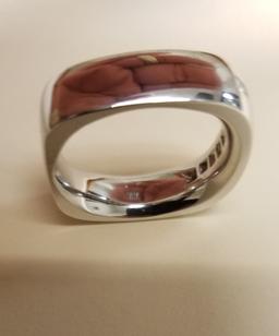 Men's 18k White Gold Diamond Wedding Band