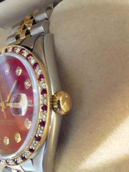 Rolex Datejust Two Tone Red