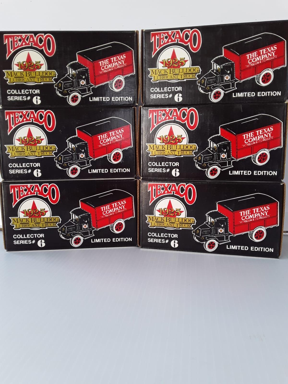 (6) Texaco Replica 1925 Mack Bulldog Lubricant Die Cast Truck