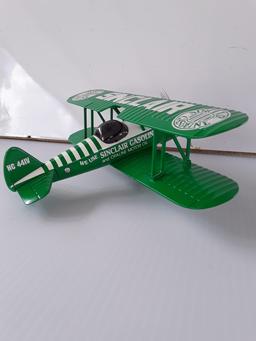 Sinclair Stearman BI Plane Vintage Die Cast Metal Airplane