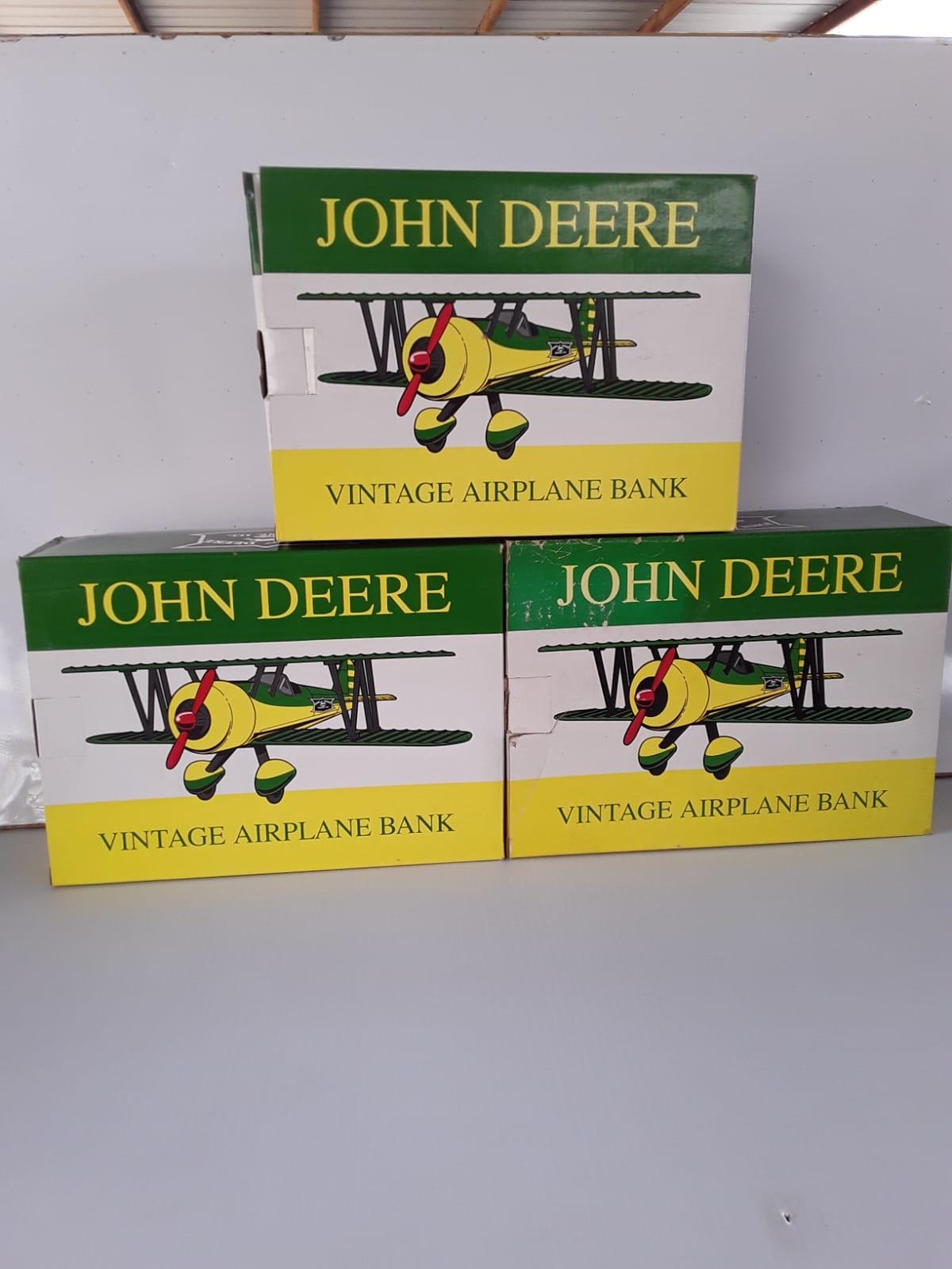 (3) John Deere Vintage Airplane Bank