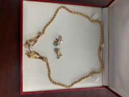 18K GOLD NECKLACE SET WITH 2CT. DIAMOND MARQUISE