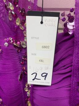 Poly USA 6802 Purple Dress, Size 4XL
