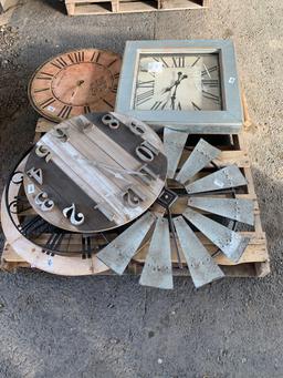 Group of wall clocks