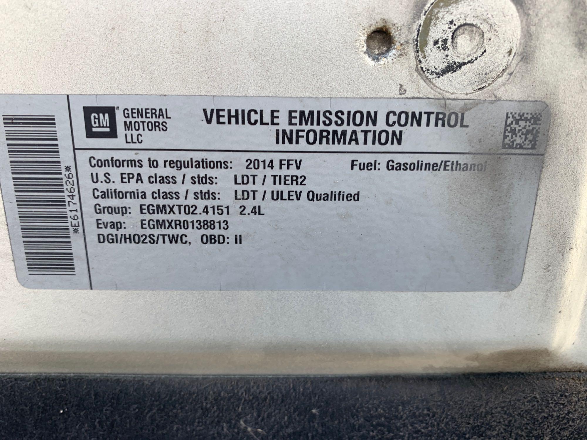 2014 Chevrolet Equinox Multipurpose Vehicle (MPV), VIN # 2GNFLEEK1E6174626