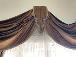 custom made decorative window drapes with diamond design