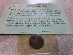 Civil War Indian Head, Ancient Roman Coin, Mint Error Cent Planchet