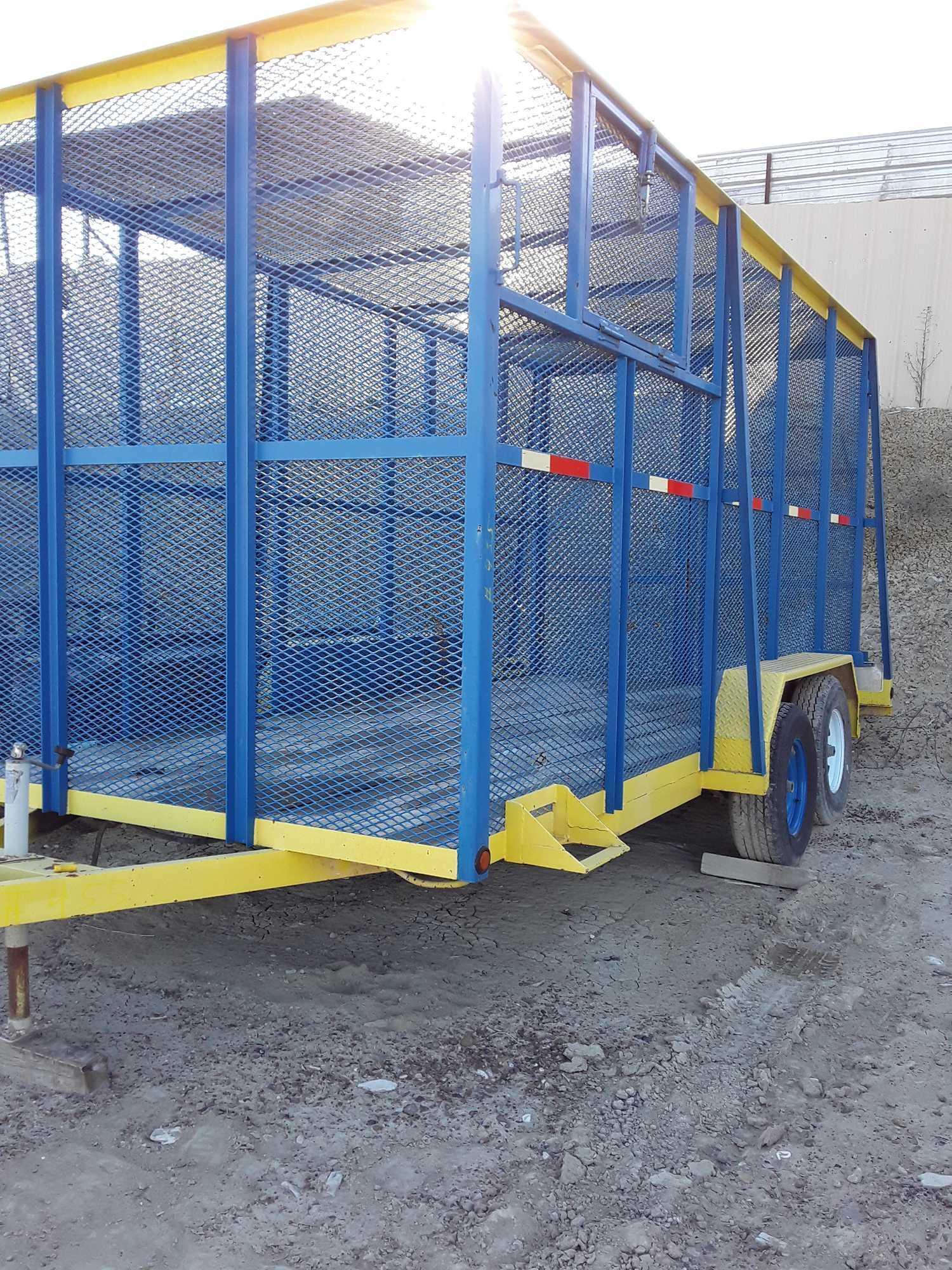 7'x16' Utility 2 Axle Trailer with Expanded Metal Cage