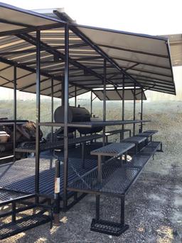 7'x20' Custom Made 2 Axle BBQ Trailer with Canopy