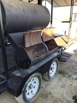 7'x20' Custom Made 2 Axle BBQ Trailer with Canopy