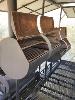 7'x20' Custom Made 2 Axle BBQ Trailer with Canopy