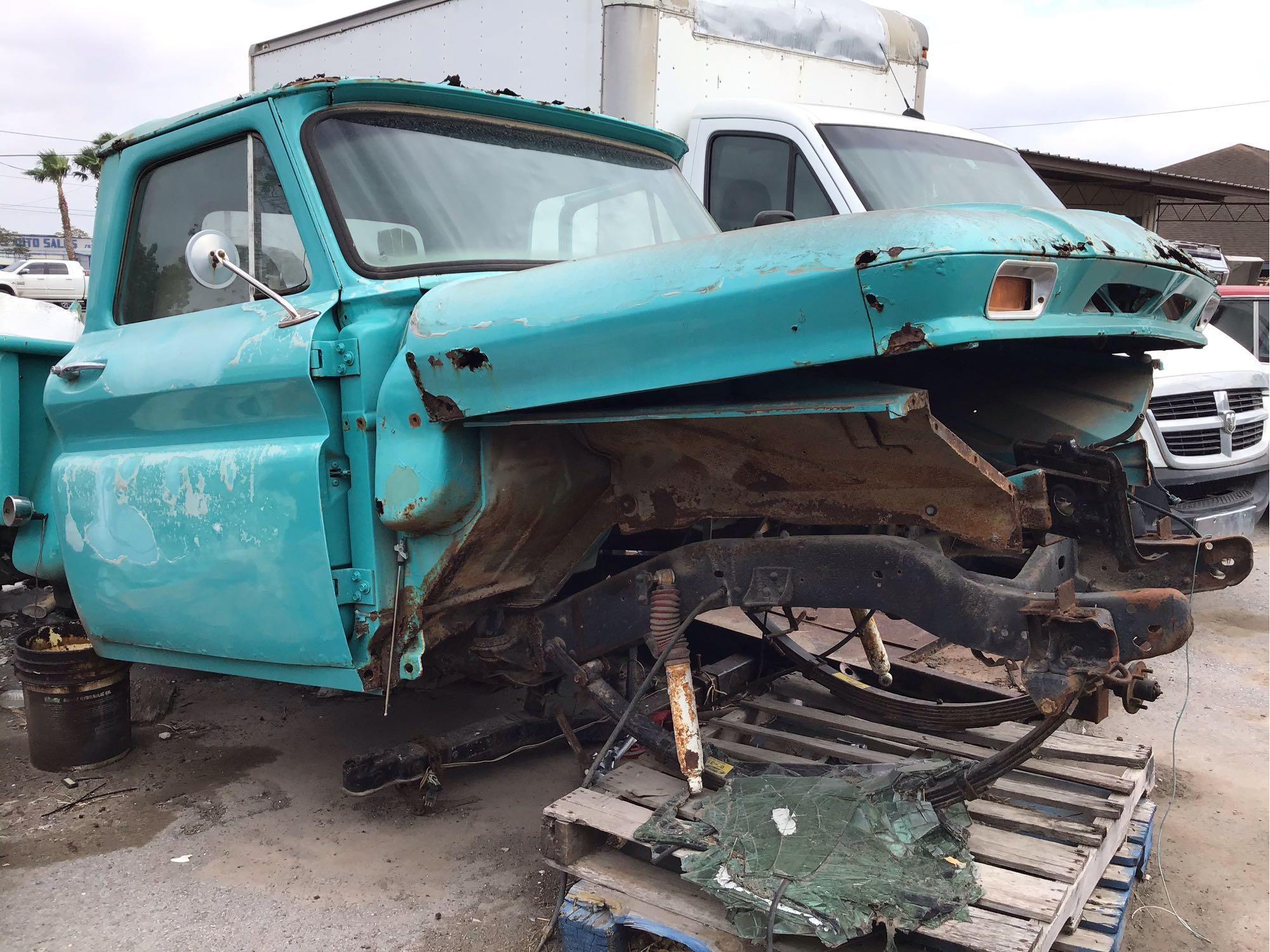 Parts of a 1956 Chev Truck on Pallets