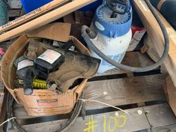 Group of Heater, Pump, Cans, Misc.