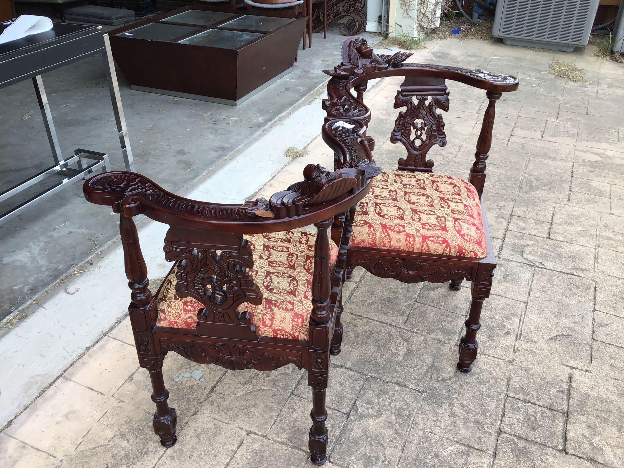 Victorian Half Back Wooden Chairs