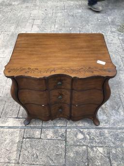 Wooden End Table with 3 Drawers