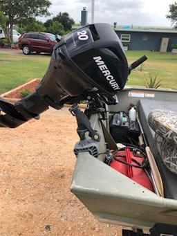 2010 Lowe Aluminum Boat with 2011 Mercury 20 HP Motor