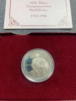 90% Silver Commemorative Half Dollar 1732-1982 George Washington 250th Anniversary of birth