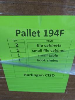 Small Table, File Cabinets, Book Shelve "Pallet 194F"