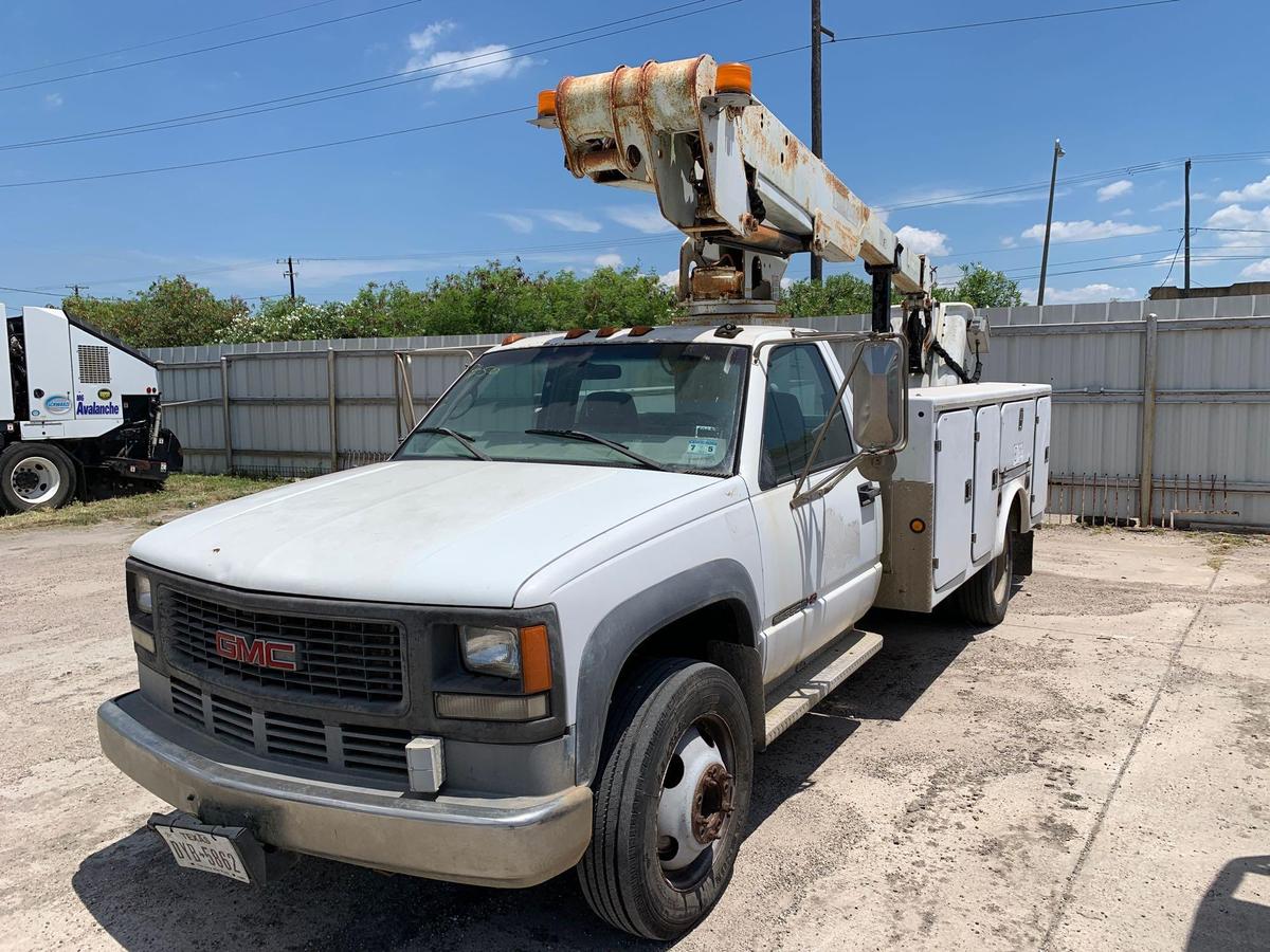 2001 GMC 3500 Sierra Pickup Bucket Truck, VIN # 3GDKC34G31M108373