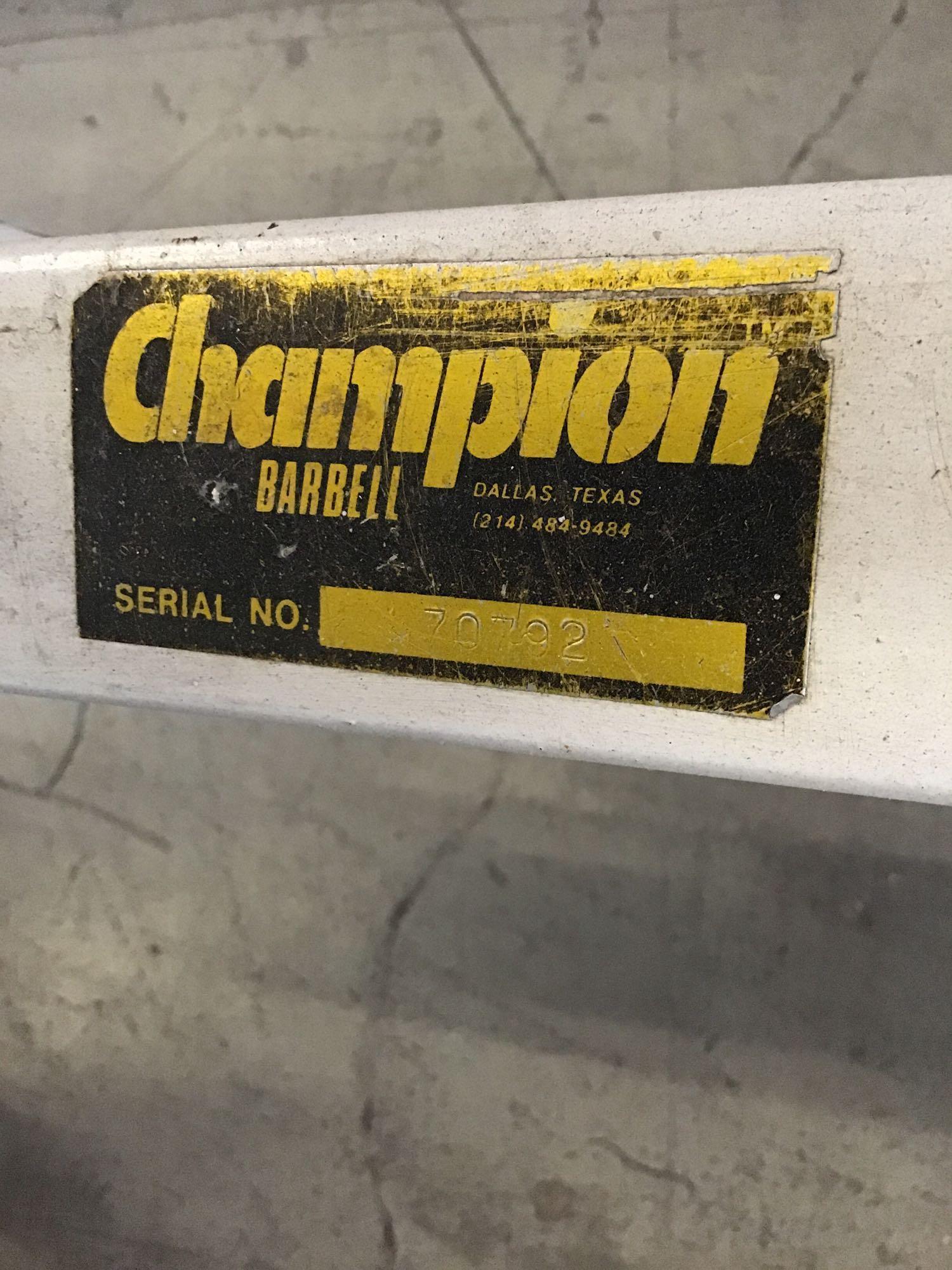 (1)Squat Rack Champion Barbell Serial #70792