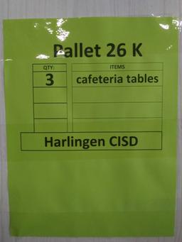 (3) Cafeteria Tables