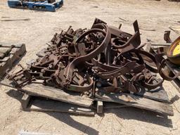 Pallet w/Cultivator Parts, Brackets