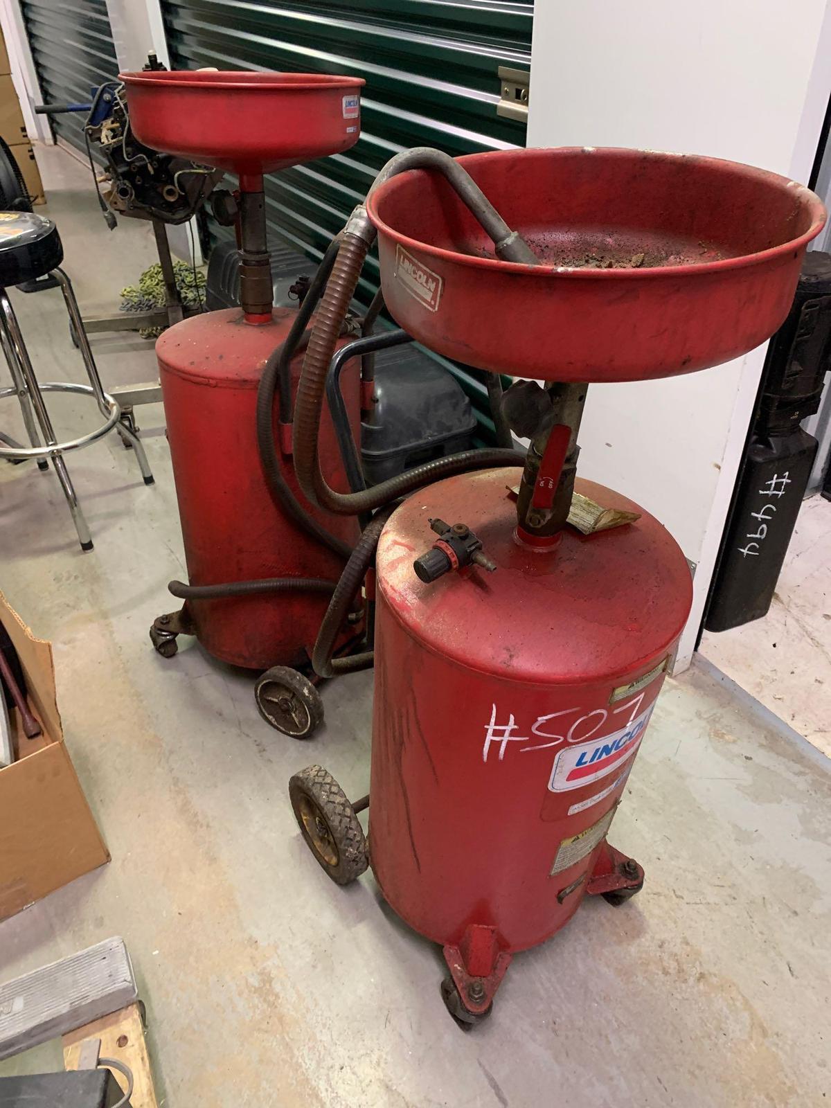 (2) Lincoln Oil Catchers with Storage Tank (Room 405)