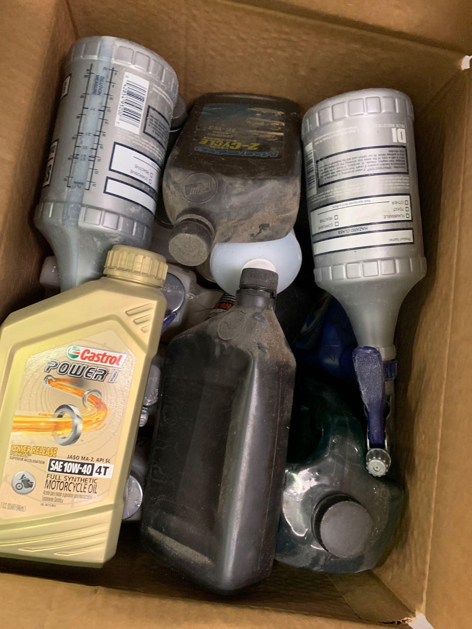 (5) Boxes with Misc. Items, Paint, U-Bolts, Oil, Etc. (Room 405)