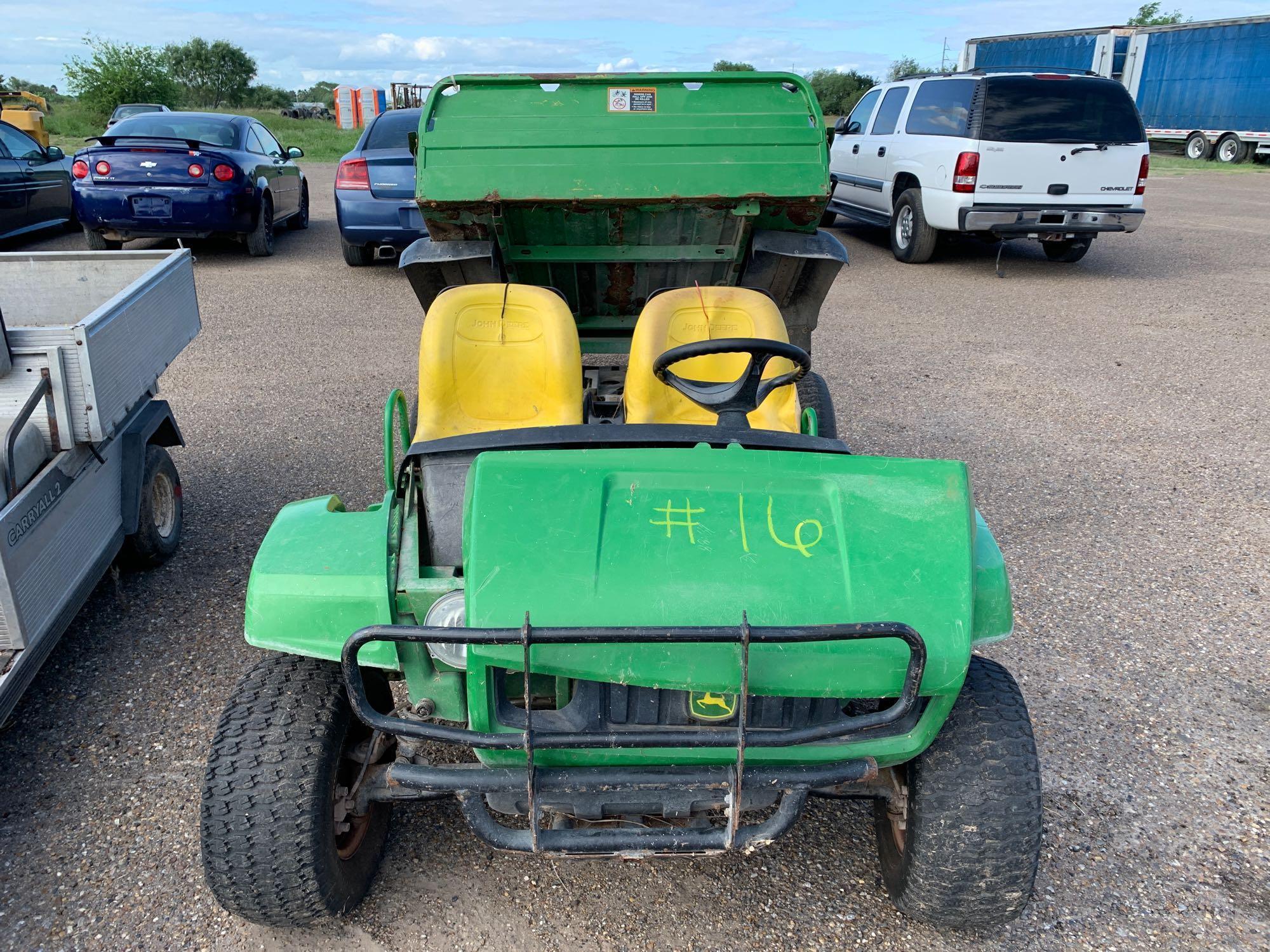 John Deere Gator 4x2(Turf-TX)Gas Motor, DumpbedS#WOTURFC011562Condition-Unkown...