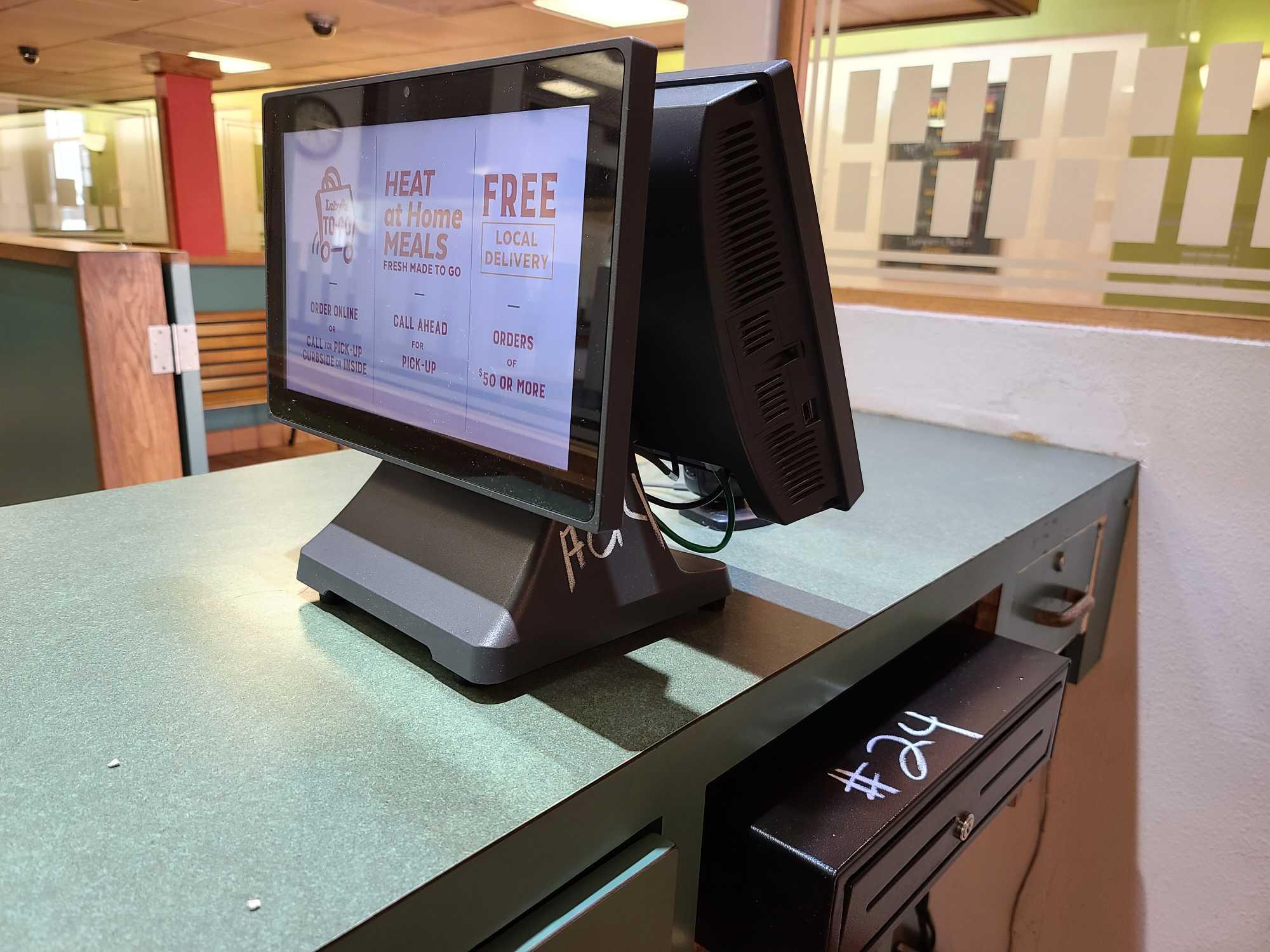 (3) Complete POS Sys. Total of (6)Touch Screen Monitors, (3) Card Reader Scanners, (2)Cash Drawers